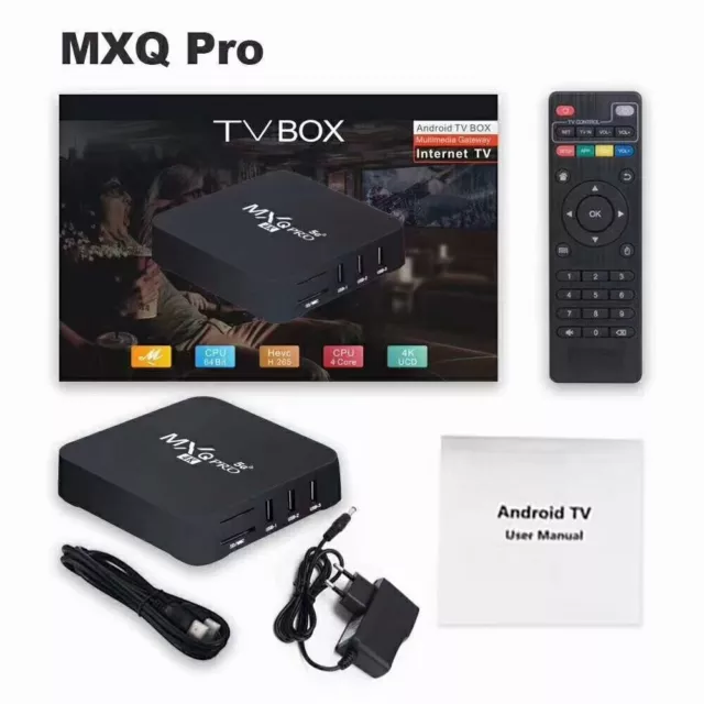 MXQ Pro 4K HD Ultra 64 Bit Wifi Android 10.0 Quad Core Smart TV Box Media Player 2