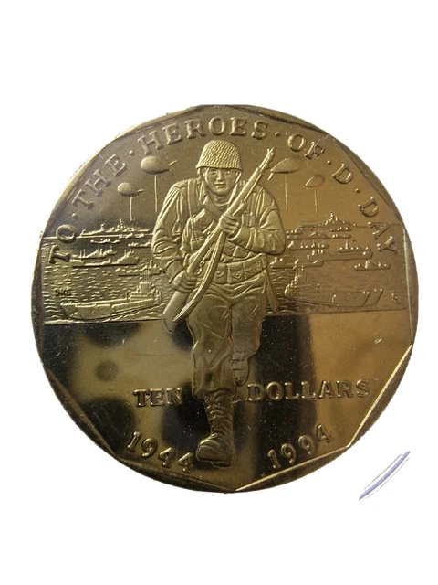 Isole Marshall 1944-1994 moneta da $10 dollari per gli eroi del D-Day