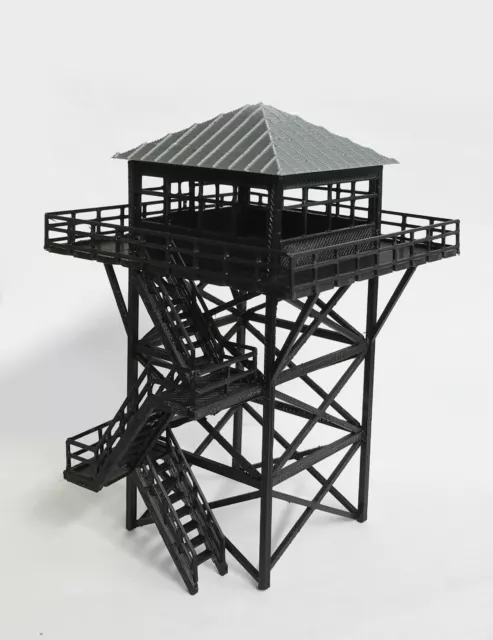 Outland Models Railway Scenery Watchtower / Lookout Tower (Black) HO Scale 1:87 2