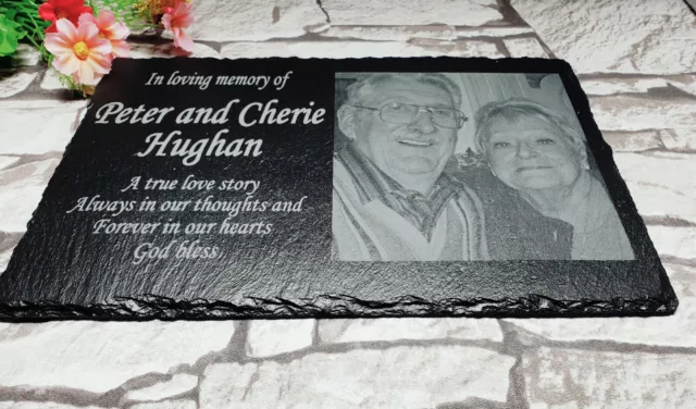 Personalised Photo Memorial Plaque Grave Marker For Couple Parents Memorial Sign