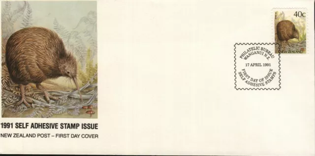 New Zealand 1991 Kiwi Self Adhesive First Day Cover Postmarked FDI [ZFD-007]