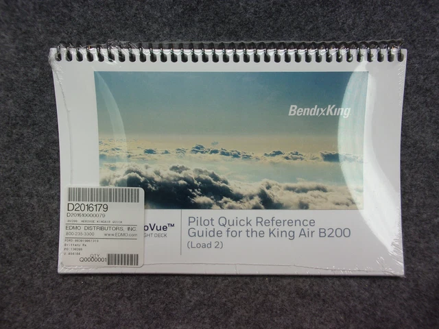 Bendix King AeroVue King Air B200 Pilot Quick Reference Guide P/N D201610000079