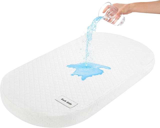Bassinet Mattress, Oval Bassinet Mattress Pad, Waterproof Cradle Mattress, Memor