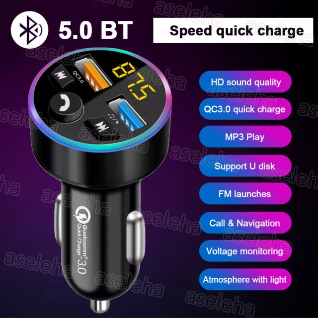 Zigarettenanzünder 2 USB Ladegerät Auto KFZ Ladeadapter Handy für IPhone Samsung