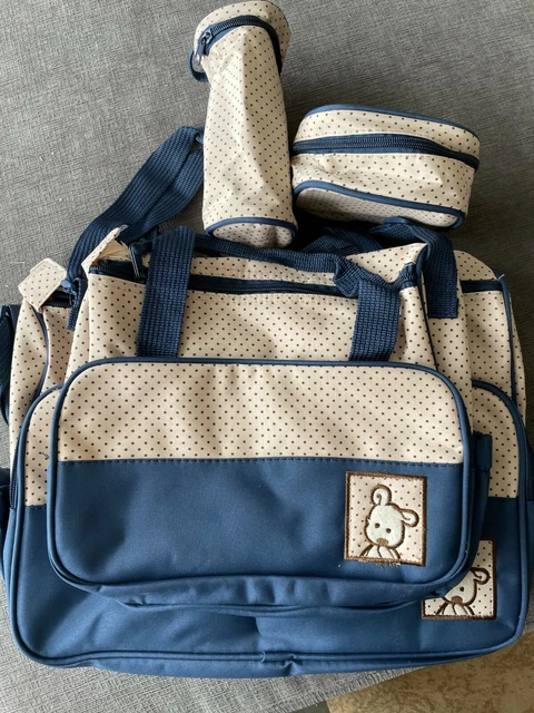 New 4 pcs Baby Girl Boy Nappy Changing Bag Set Diaper Bag Blue