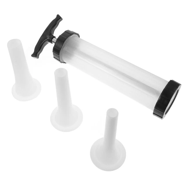 Kit Di 3 Tubi Per Riempimento Salsicce In Plastica Alimentare - Imbuti Per Tritacarne Manuale - Diametri 1cm, 2cm, 3cm, Base 5.8cm