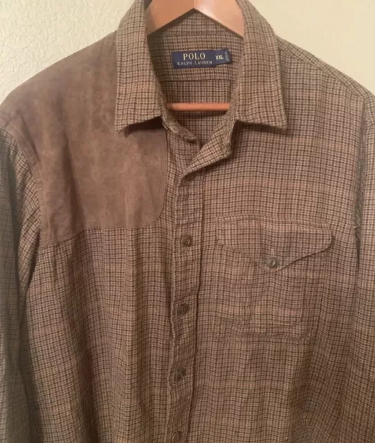 Ralph Lauren RRL Polo Style Hunting Shirt cotton Wool Western Cowboy L-XL-XXL