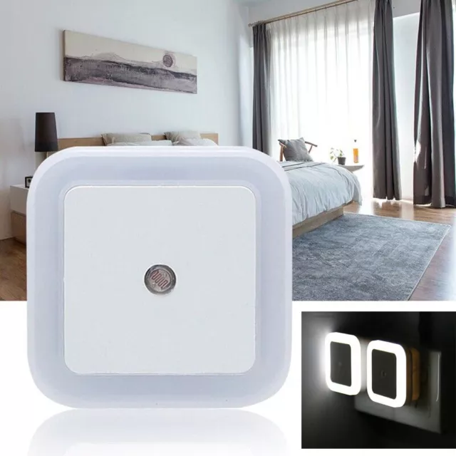 5Pcs Plug-in LED Night Lights Sensor Lamp Dusk to Dawn Bedroom Hallway Kitchen