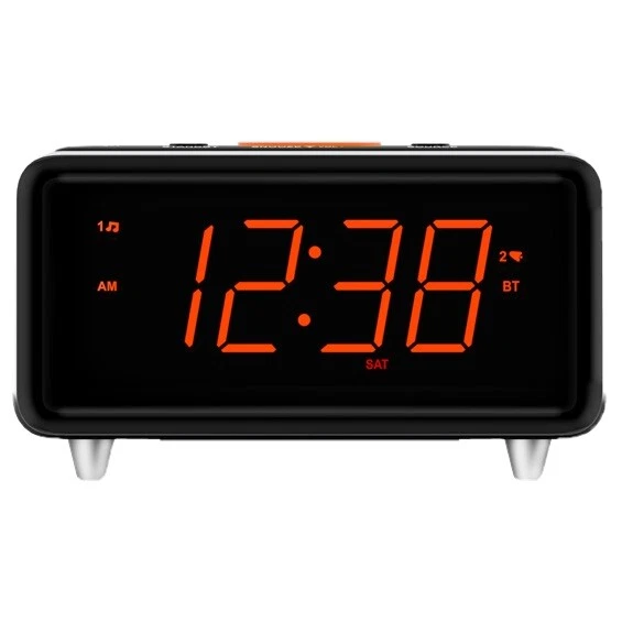 NEW Emerson SmartSet DUAL-ALARM CLOCK FM-RADIO LED USB CHARGER BLUETOOTH SPEAKER