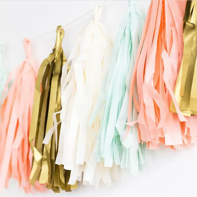 Tissue Tassels Paper Garland Bunting Wedding Birthday Party Hanging Banner Decor