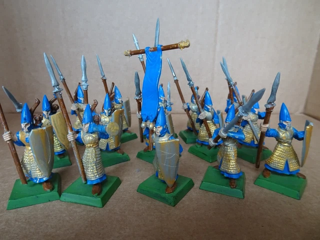 Warhammer High Elf 15 x Spearmen (or Lothern Seaguard?) Plastic Painted