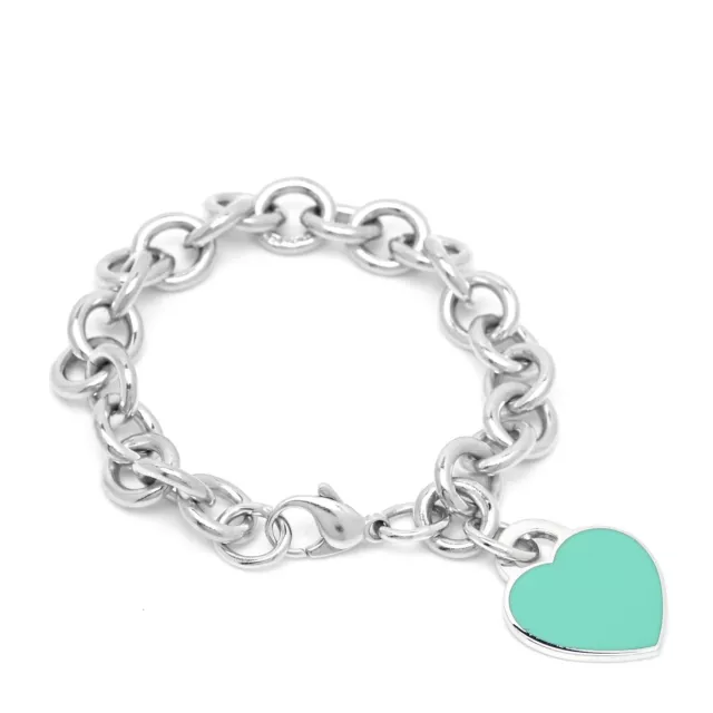 Vintage Tiffany & Co. Sterling Silver & Enamel Bracelet - Tiffany Blue Heart Tag