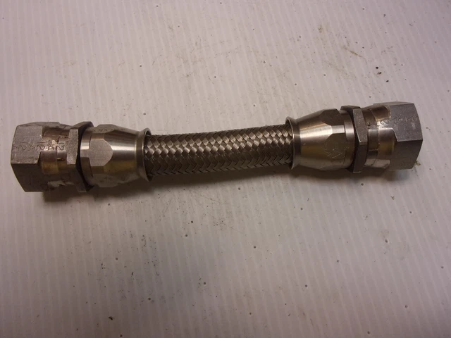 Stainless Steel Single Braided Metal Flexible Hose 7-3/8", 1" fittings