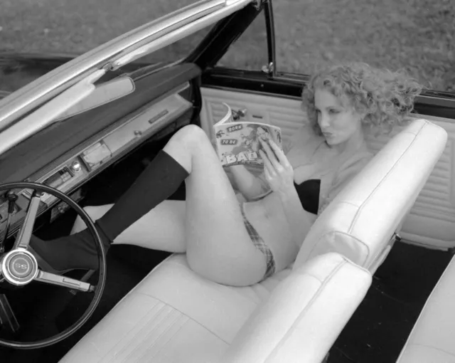 70s Pin Up Camera Negative Cool Vernacular Photography Hot Rod Era Babe in Car