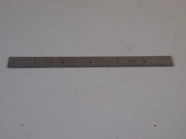 STARRETT No. C305R-6  6” Long Full-Flexible Steel Rule With Inch Grad. USA Made.