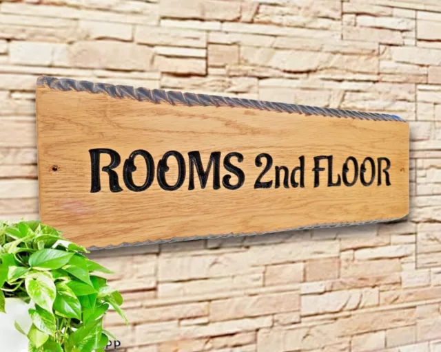 Large Personalised Oak  House Name Sign,Custom Engraved Outdoor Wooden Plaque