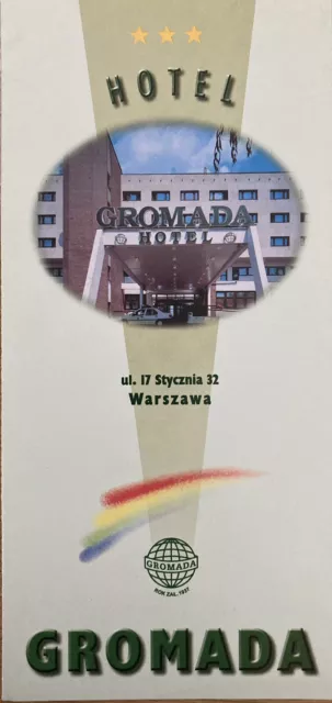 1990s GROMADA HOTEL WARSAW POLAND BROCHURE TRAVEL FOLDER