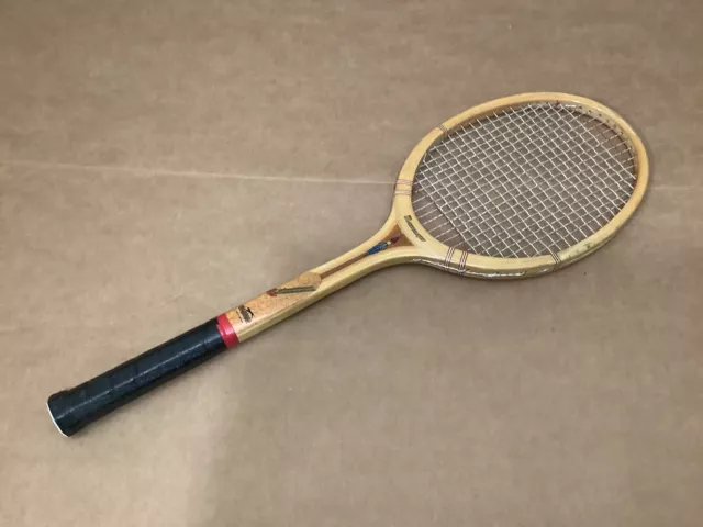 Vintage Slazenger Super wooden racquet, 4 1/2, 1940s, strung Made In England