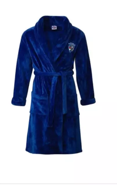 Western Bulldogs Adult AFL Team Logo Winter Warm Poly Fleece Dressing Gown Robe