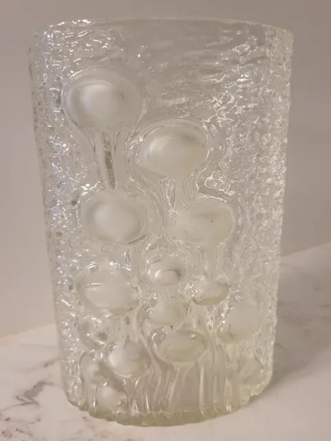 Vintage Oiva Toikka Ittala iittala Littala Finland Glass Vase Mushrooms Bubbles