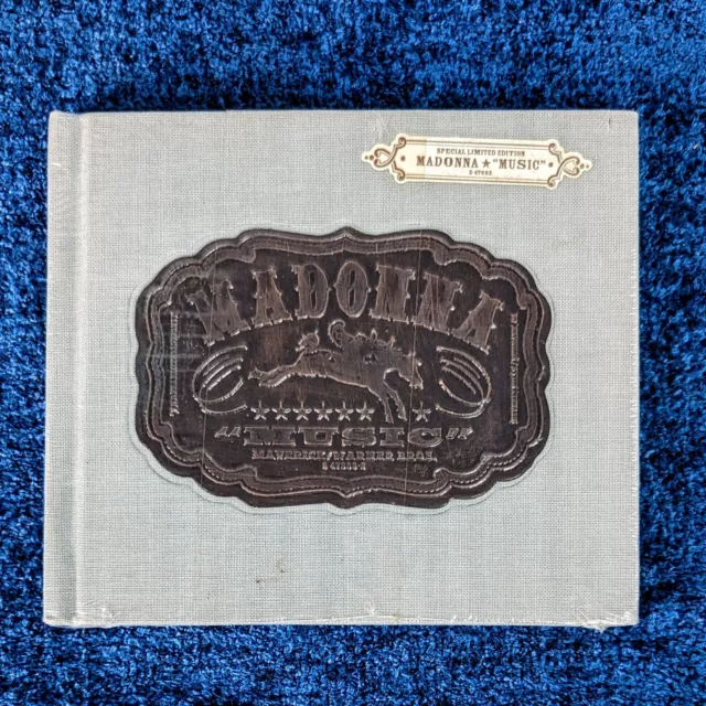 Madonna Sealed Music Cd Album Grey Hessian Us 2000 Promo Hype & Date Stickers