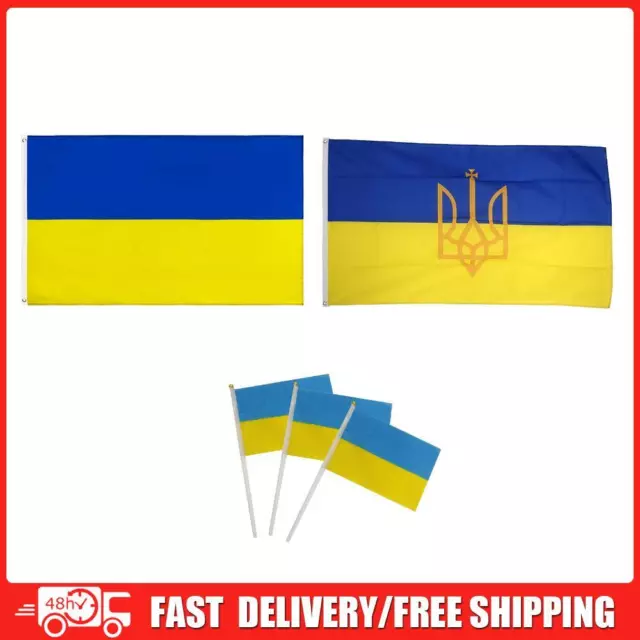 1/100pcs Hanging Banners Durable Polyester Ukrainian Banners Home Decoration