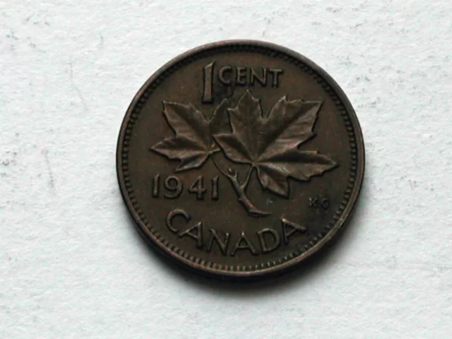Canada 1941 ONE CENT (1¢) King George VI Coin