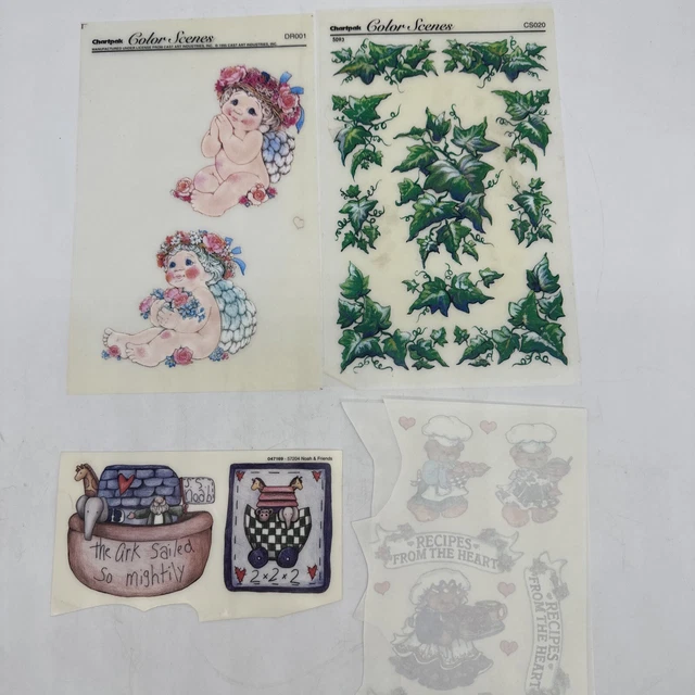 Lote de transferencias de frotamiento vintage