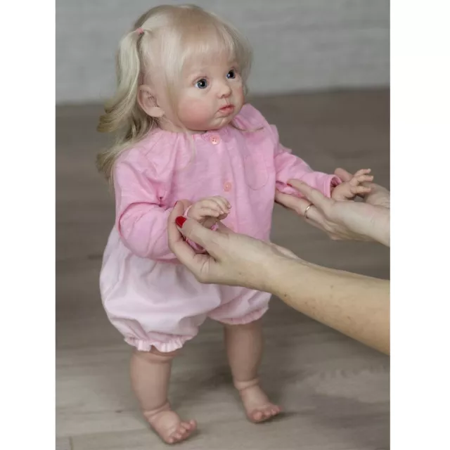 24" Reborn Baby Dolls Handmade Vinyl Silicone Newborn Toddler Cute Girl Gift Toy
