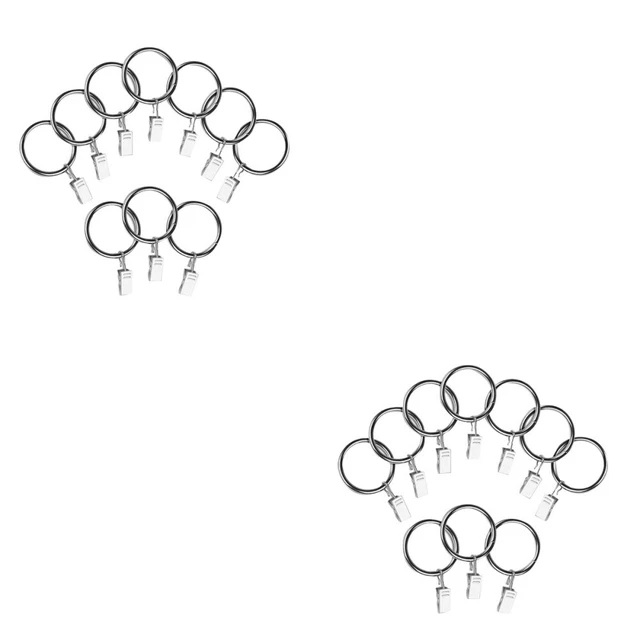 20 piezas Vintage Anillo de Drapeado Acero Inoxidable con Gancho Cortina Clip Ring (Plata)