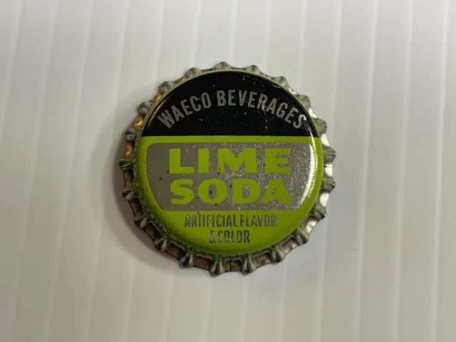 Vintage Waeco Beverages Lime Soda Bottle Cap - *Cork Back* (Green / Black)