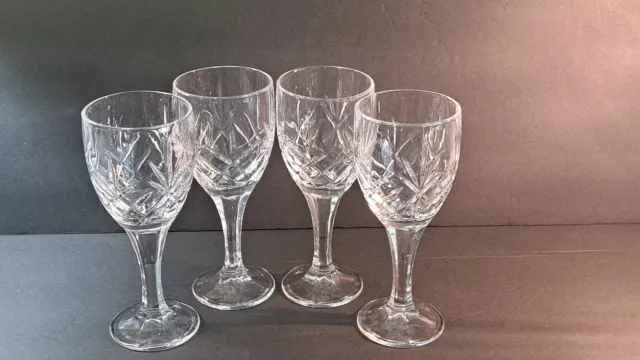 4 (Four) GORHAM LADY ANNE Cut Lead Crystal Water Goblets-Signed RETIRED