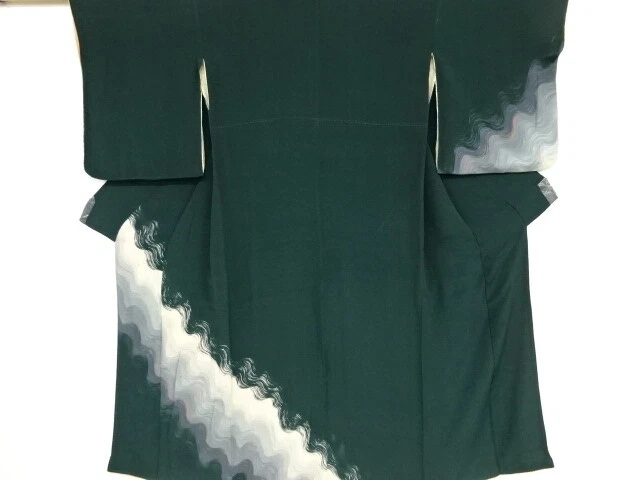 42578# Japanese Kimono / Antique Kimono / Kinsha / Abstract Pattern