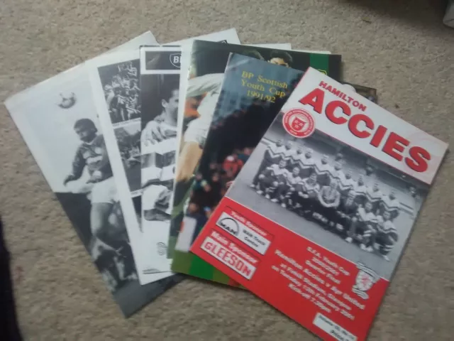 Seven Ayr United programmes from the Scottish Youth Cup