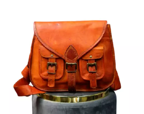 New Vintage Leather Crossbody Shoulder Messenger Bag Purse Brown Men's Women