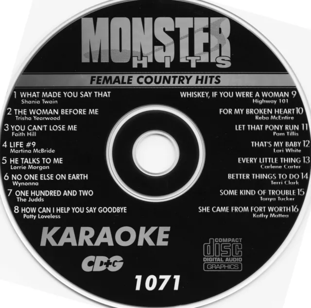 Karaoke Monster Hits Cd+G Female Country Hits #1071