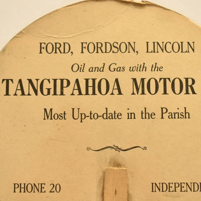 1920s Tangipahoa Motor Company Ford Fordson Lincoln Oil Gas Independence LA Fan
