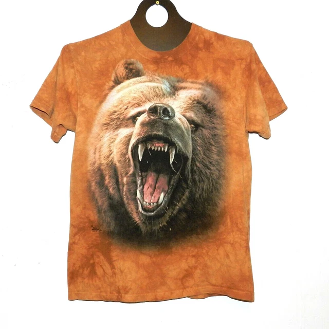 THE MOUNTAIN MEN'S Grizzly Bear Growl Big Face Nature TShirt Size M