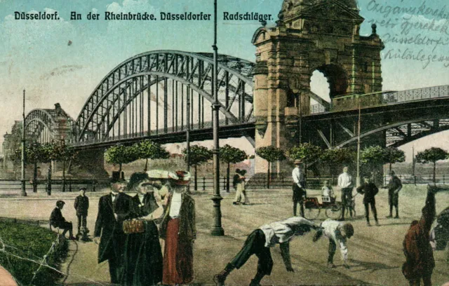 AK*    Düsseldorf - An der Rheinbrücke - Düsseldorfer Radschläger (AB)70393