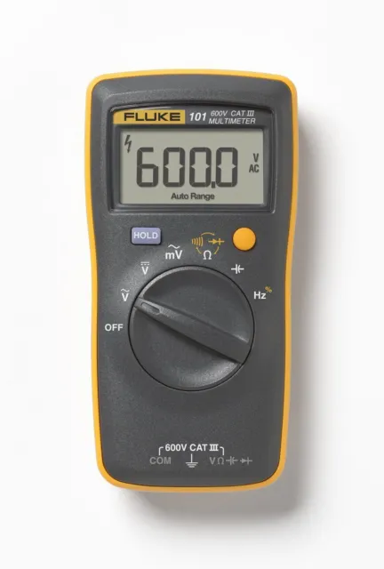 Fluke 101+ Multimètre numérique Gamme AC/DC 600 V Précision 0,5 % / Kit de...