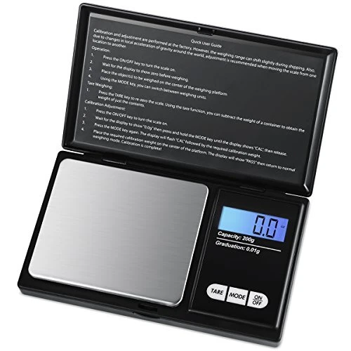 AMIR Balance de Precision 0.01g, 200g/0.01g, Balance de Poche avec Écran LCD, Pe