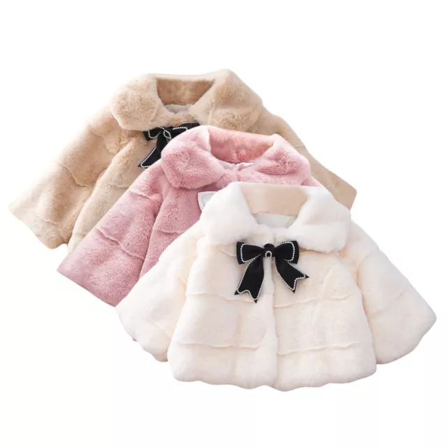 Baby Girls Winter Coats Kids Faux Fur Coat Poncho Cape Cloak Cardigan Outwear