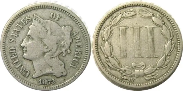 elf Three Cents Nickel  1873