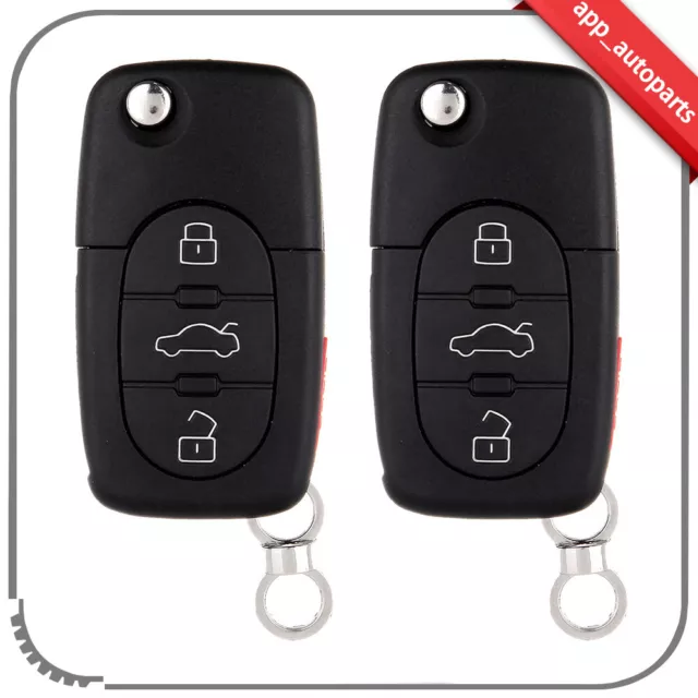 2 Remote Key Fob Shell Case for Audi TT 2000 2001 2002 2003 2004 2005 4 Buttons
