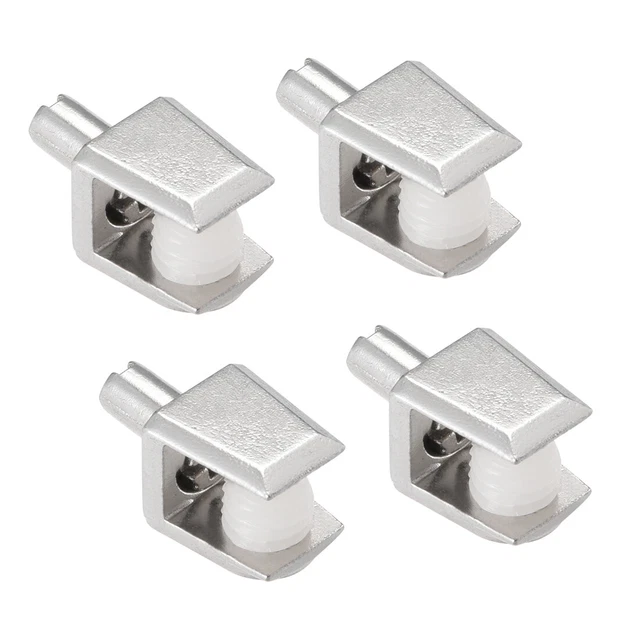 10 Abrazaderas De Aleación Zinc Para Estantes De Vidrio (6-8mm), Soportes Cromados, UK