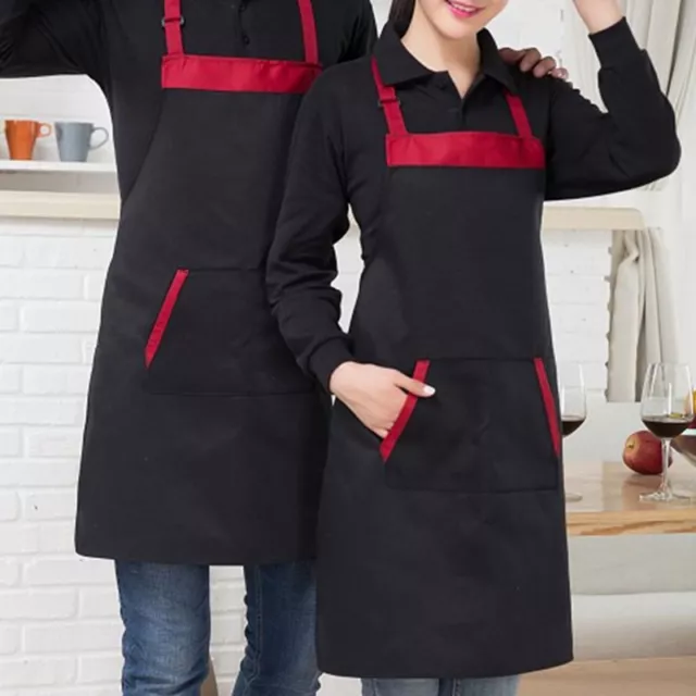 Womens Mens Chef Cooking Apron Kitchen Restaurant Cooking Bib Dress With Pockets