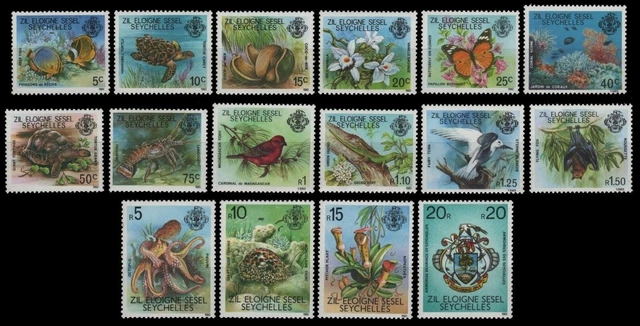 Äußere Seychellen 1980 - Mi-Nr. 1-16 ** - MNH - Fauna & Flora