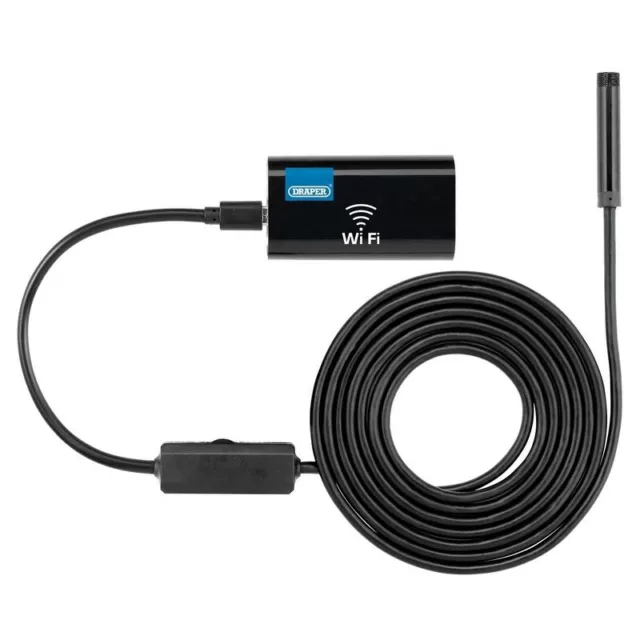 Draper 91648 Compact Rechargeable WI-FI Endoscope Inspection Camera 3.5m Length