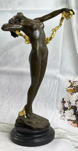 The Vine Beautiful Nude Art Deco Nouveau Bronze Statue Sculpture Nouveau