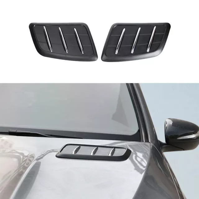 Front Hood Vented Bonnet Black ABS 2X Cover Trim Fit For Benz GLE GLS 2020-2022